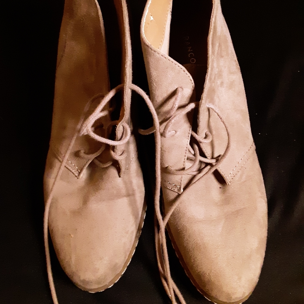 Taupe Franco Sarto Suede Booties 8.5M
